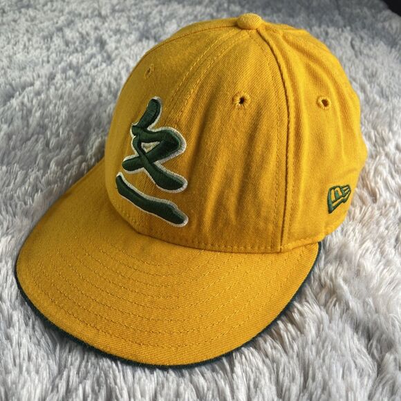 Vintage Green Bay Packers Hat Cap Mens 7 3/8 Yellow Wool Asian Character NFL Y2k